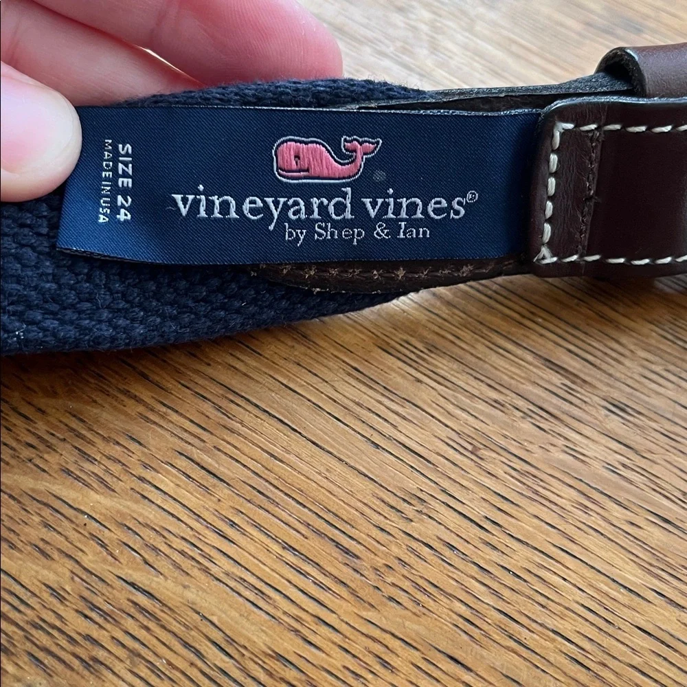 Vineyard Vines‎ Santa Hammock Mai Tie Canvas Leather Palm Christmas Belt Size 24